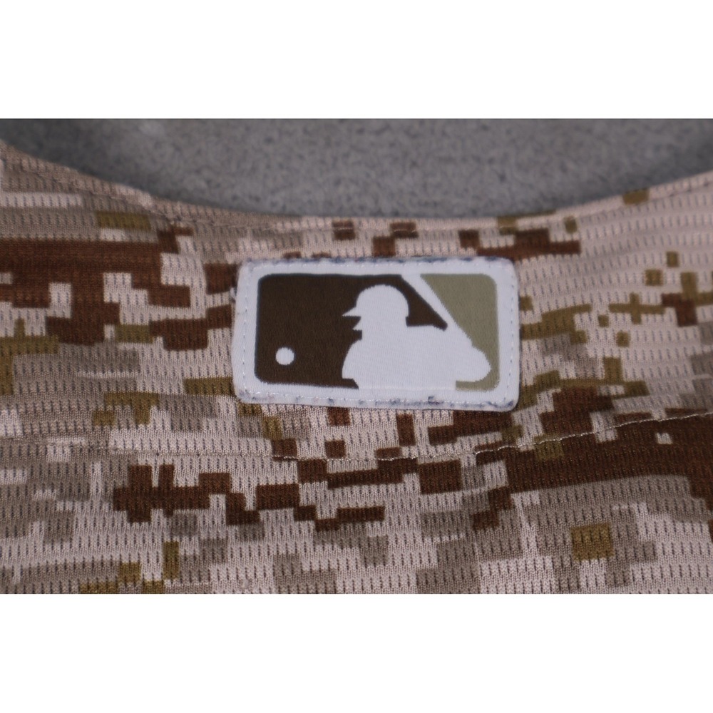 San Diego Padres Jersey Mens M Beige MLB Baseball Majestic Button Front - Picture 10 of 10